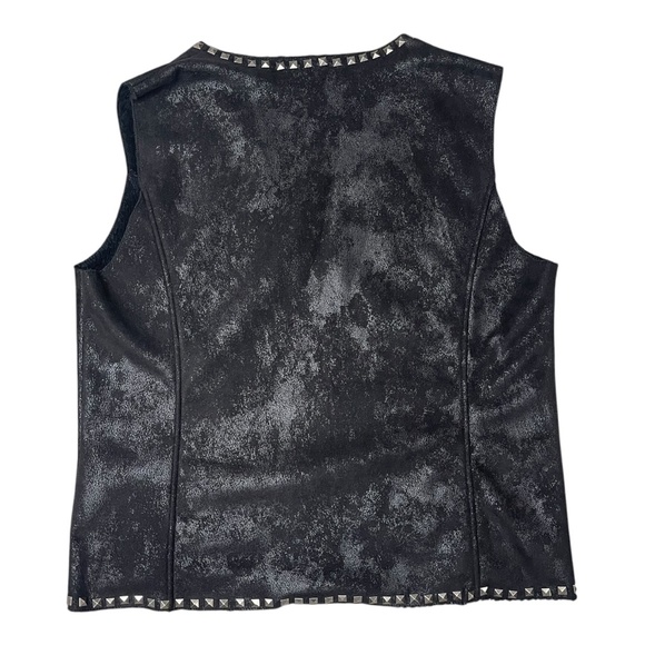 Montanaco Faux Leather Black Studded Vest - Picture 2 of 7